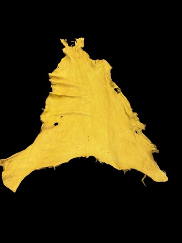 Yellow skin or fabric against a black background.