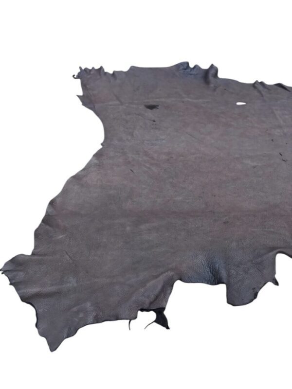 Dark leather hide on a white background.